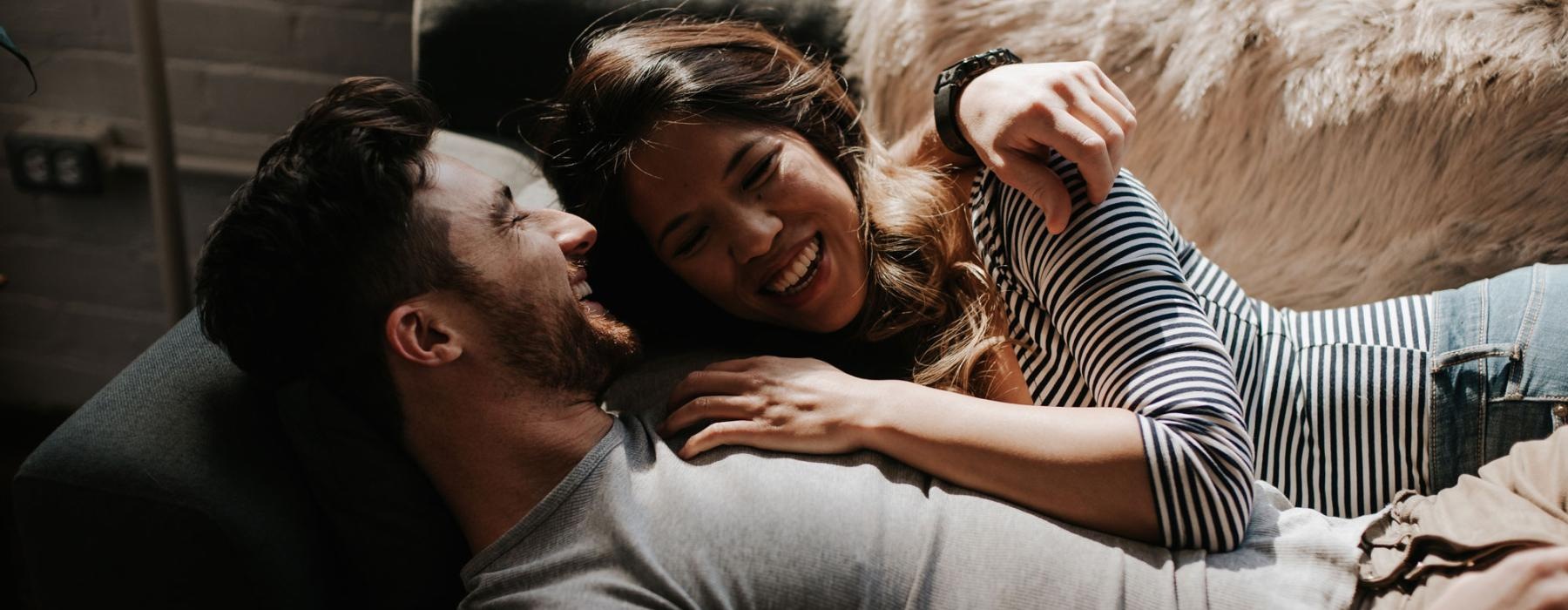 a man and woman hugging